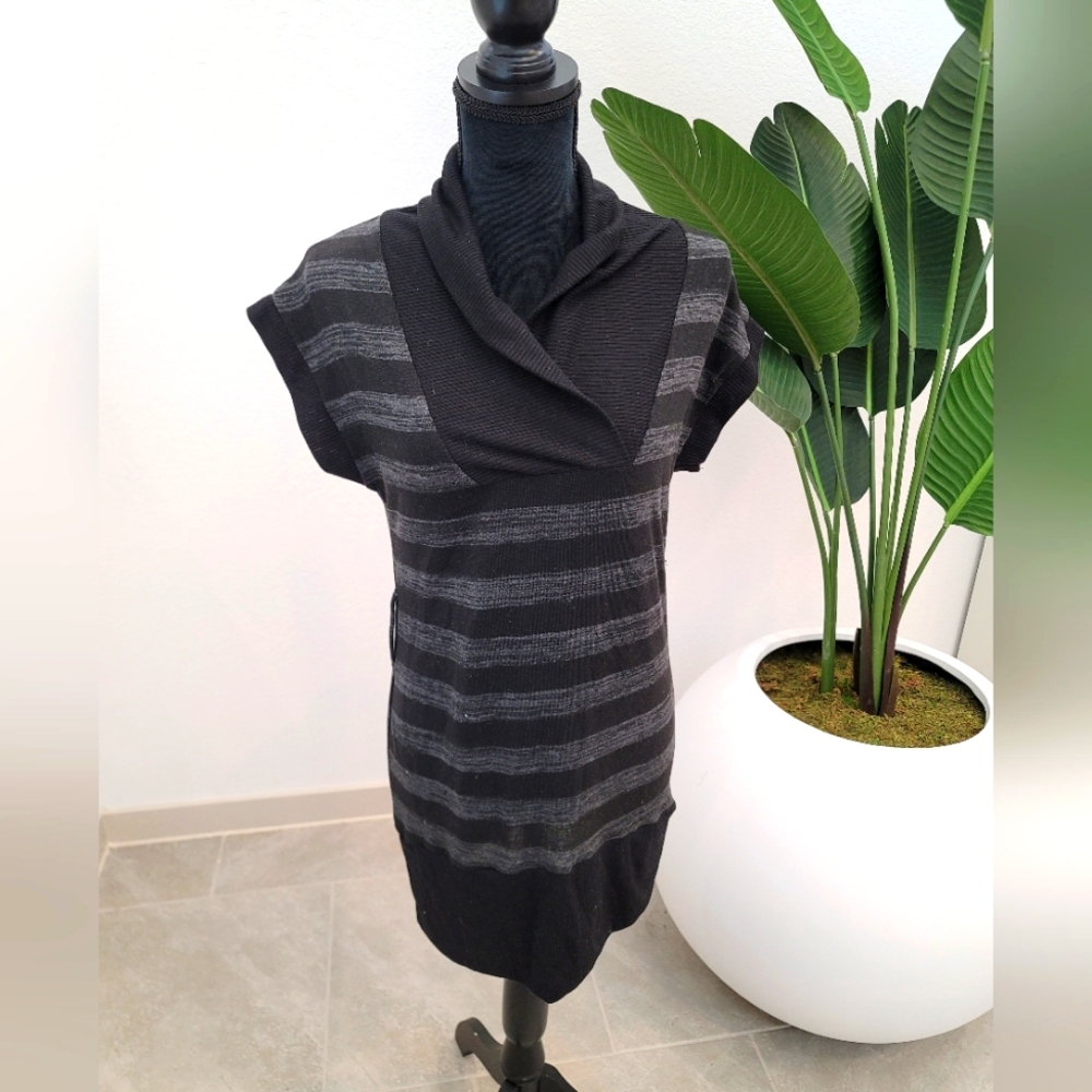 Pretty Gray and Black Sweater Dress